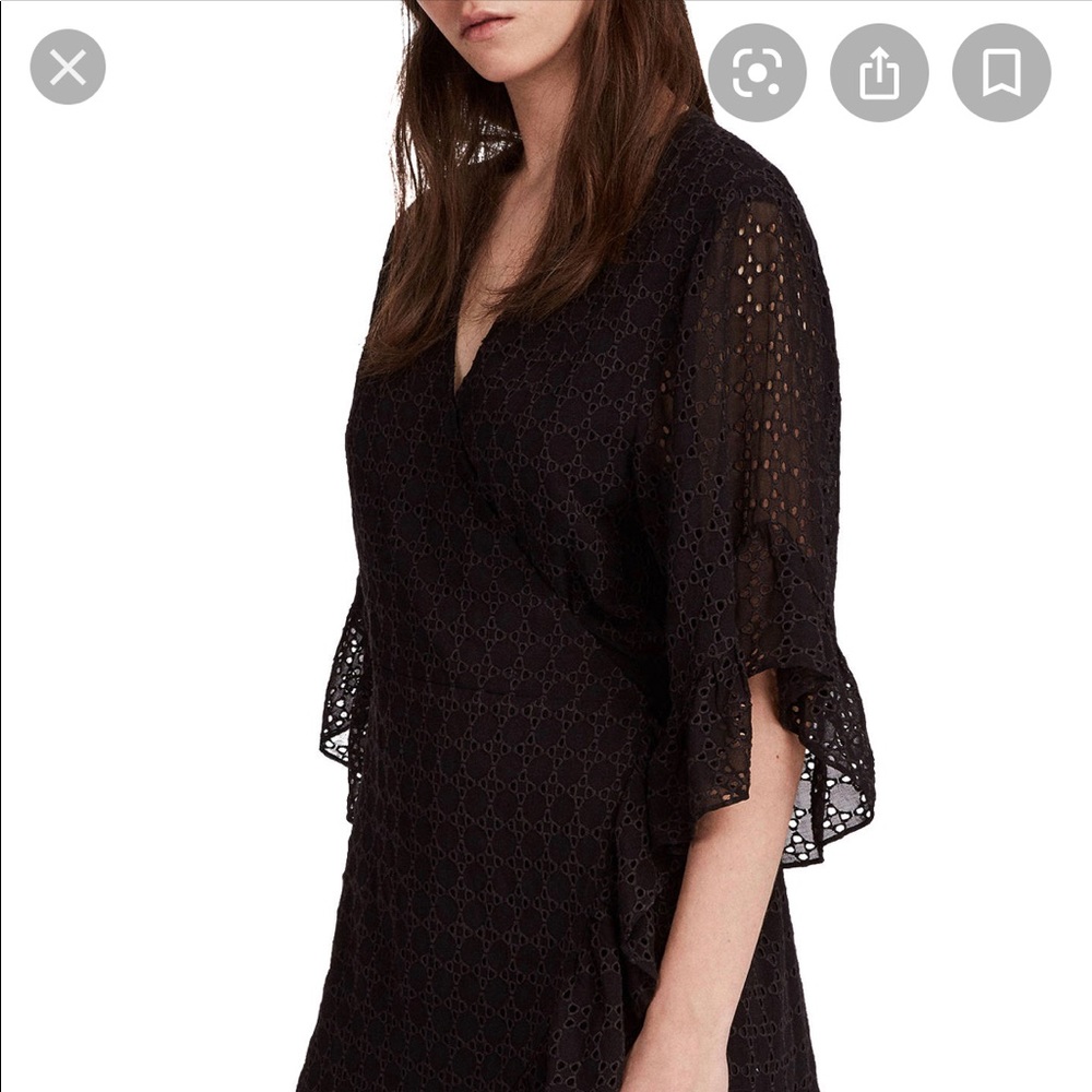 AllSaints Eyelet Black Midi